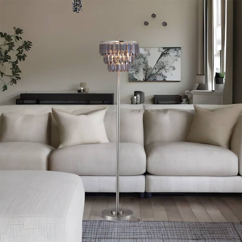 60.5"H Crystal Shade Floor Lamp