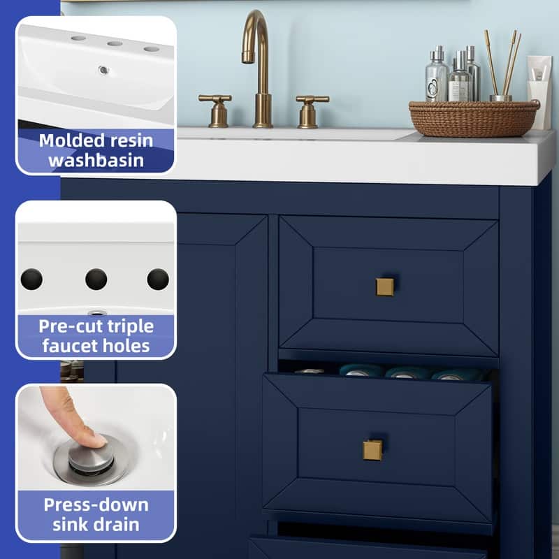 Moasis 36"/42" Bathroom Vanity Cabinet with Sink
