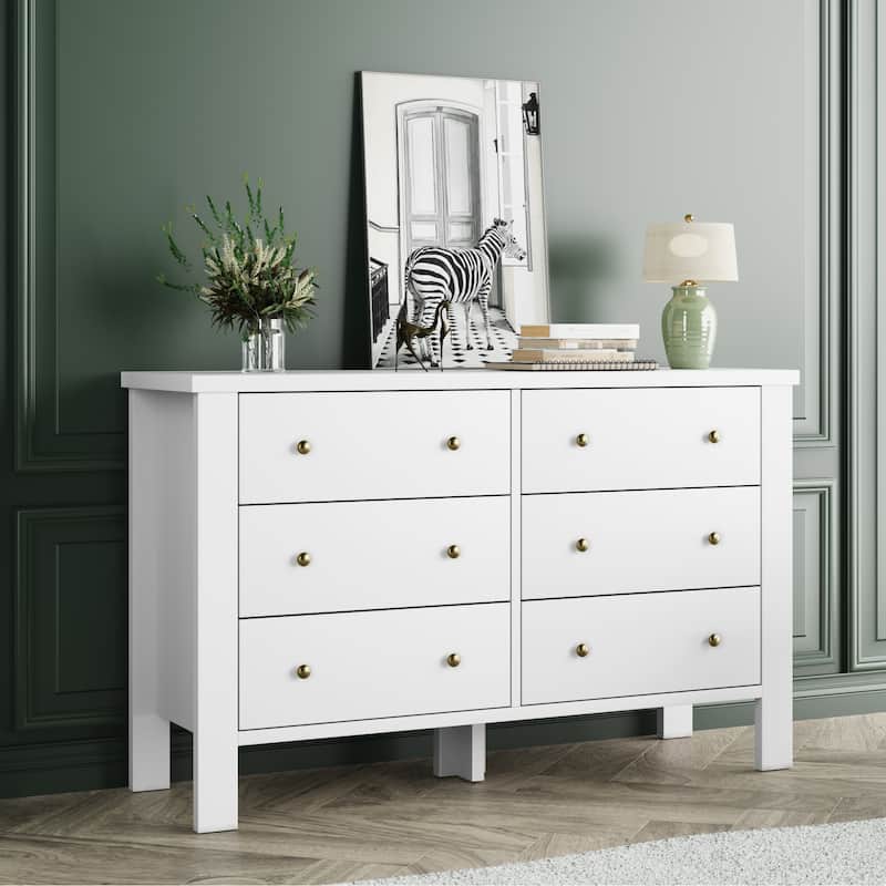6 Drawer Dresser For Bedroom With Modern Style