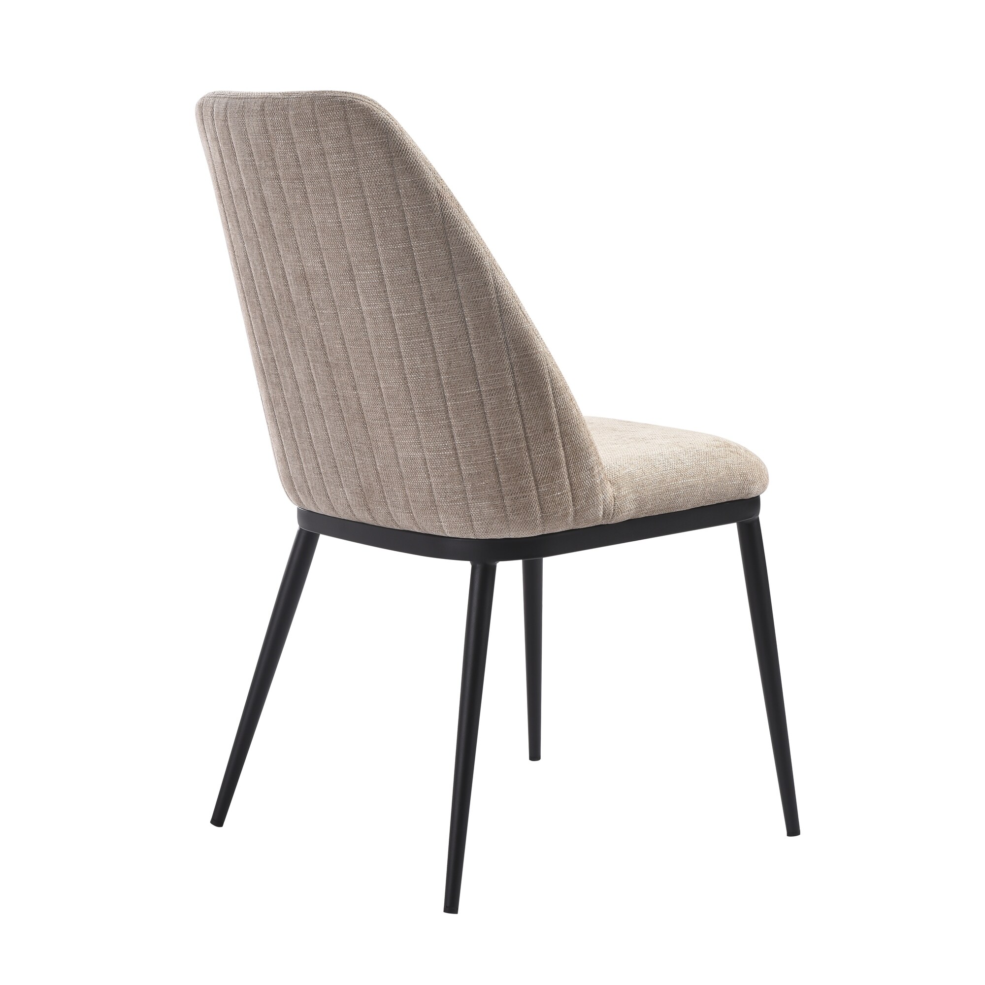 Mae Modern Curved Back Almond Upholstered Dining Chair - Set of 2