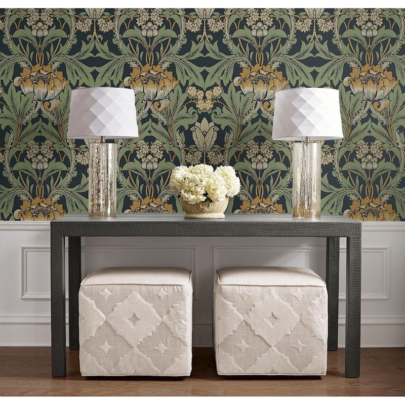 Seabrook Designs Primrose Garden Floral Prepasted Wallpaper