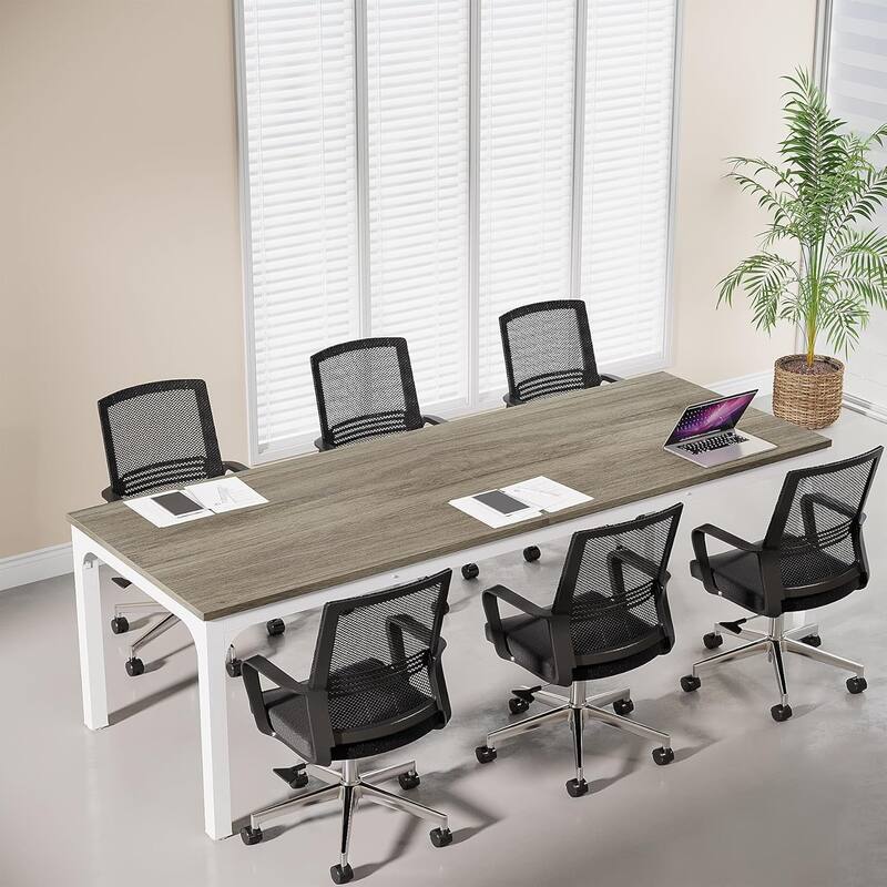 78.74" Large Rectangle Conference Table, Office Meeting/Seminar/Business Table Desk for Office Boardroom & Meeting Room