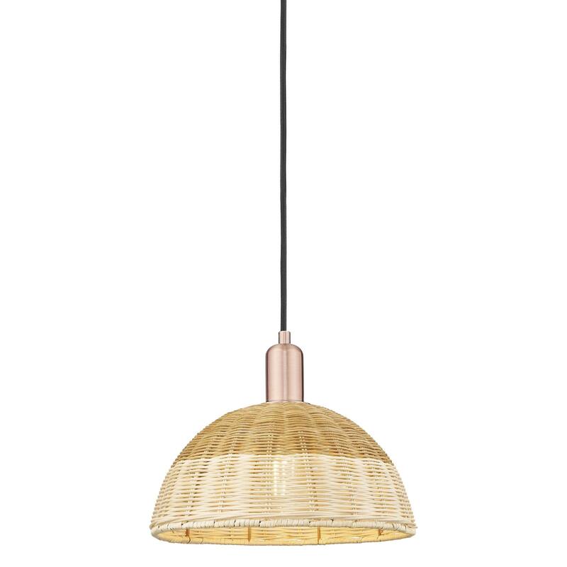 Innovations Lighting 716-1P-14-12 Natural Ballston Dome Pendant 2 - Antique Copper / Natural