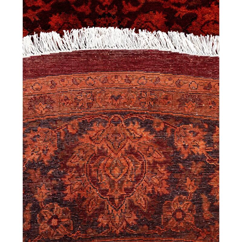 Overdyed One-of-a-Kind Hand-Knotted Area Rug - Orange - 8' 2" x 8' 2"