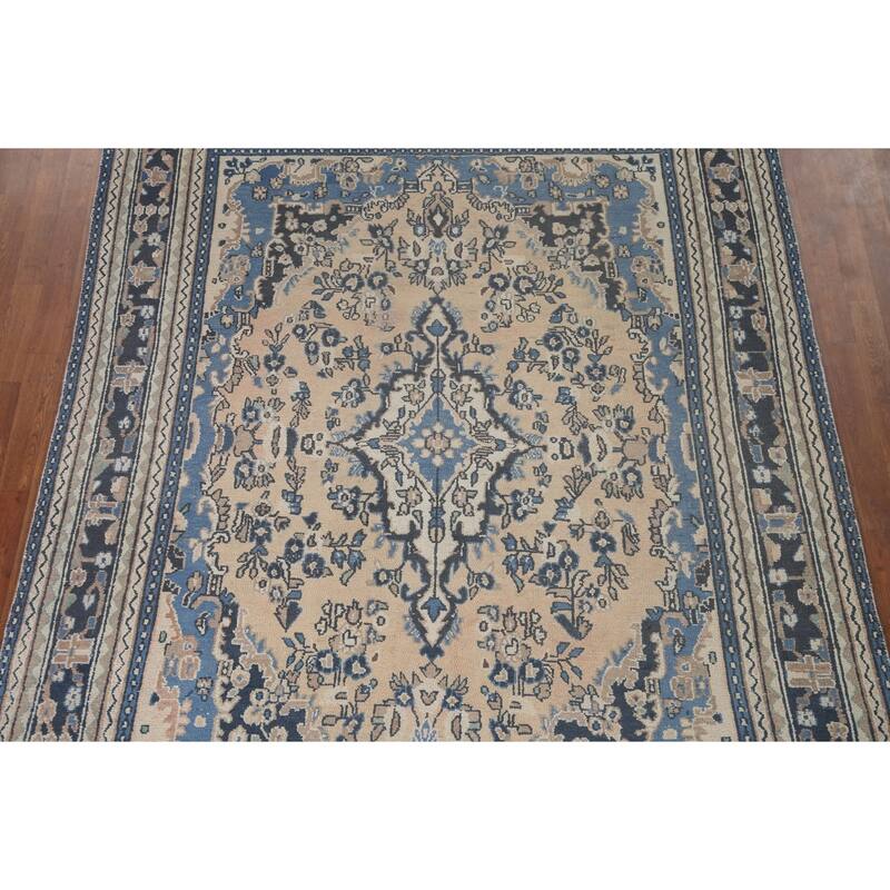 Hamedan Persian Vintage Area Rug Living Room Hand-knotted Wool Carpet - 6'11" x 9'7"