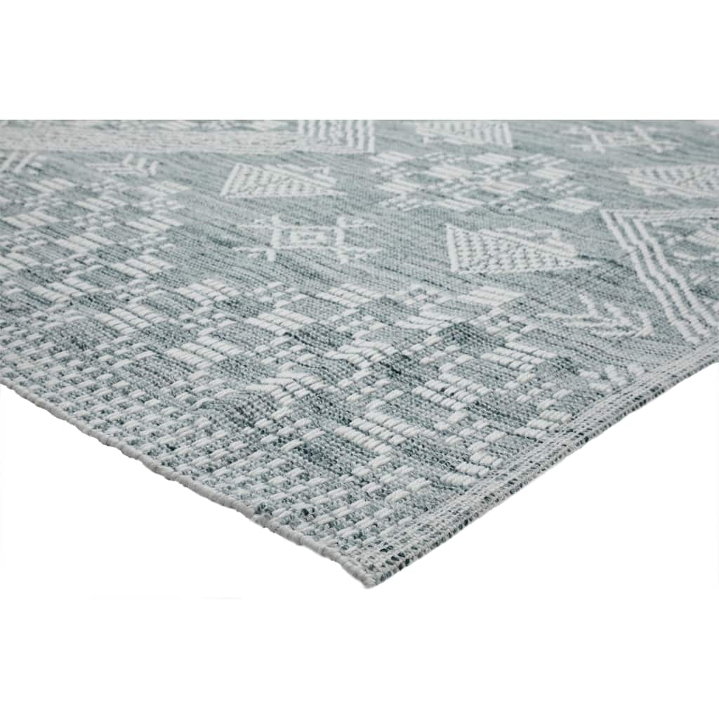 Terra by Obeetee Layla Tribal Lattice Green Rug