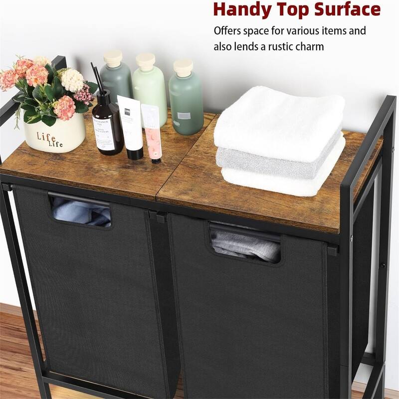 Laundry Hamper 2 Section - 28.5"L x 11.8"W x 29.3"H