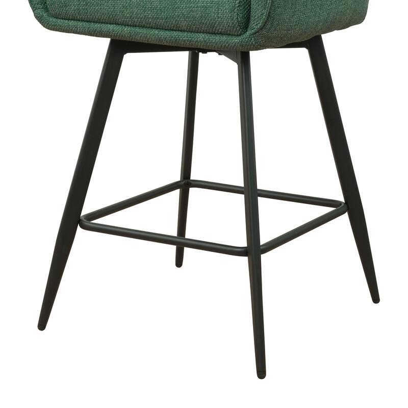 Art Leon Swivel Upholstered Modern Counter Stools with Metal Legs(Set of 2)