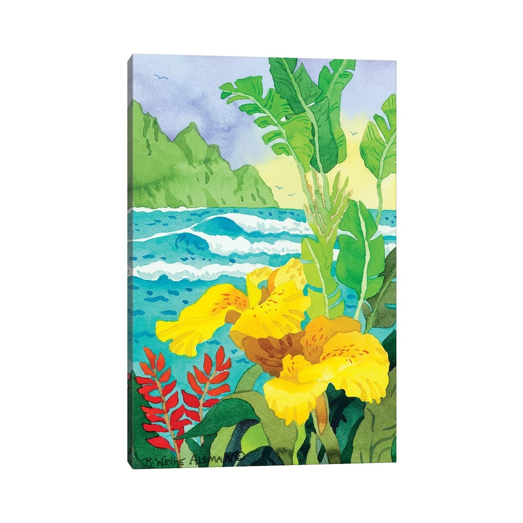 iCanvas "Yellow Cannae With Waves" by Robin Wethe Altman Canvas Print
