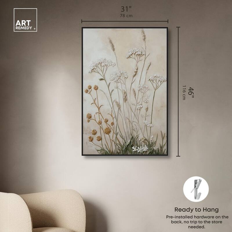 Plaster Petal Panorama Canvas by Art Remedy