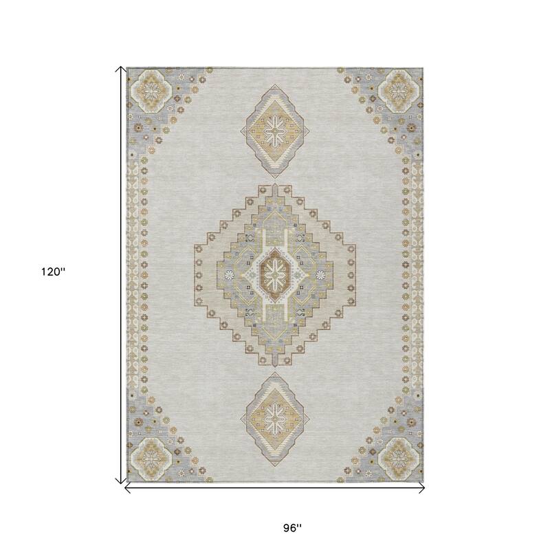 HomeRoots Oriental Traditional Rectangle Outdoor Rug