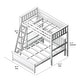 preview thumbnail 10 of 25, Max and Lily L Shaped Twin over Full Bunk Bed with Bookcase