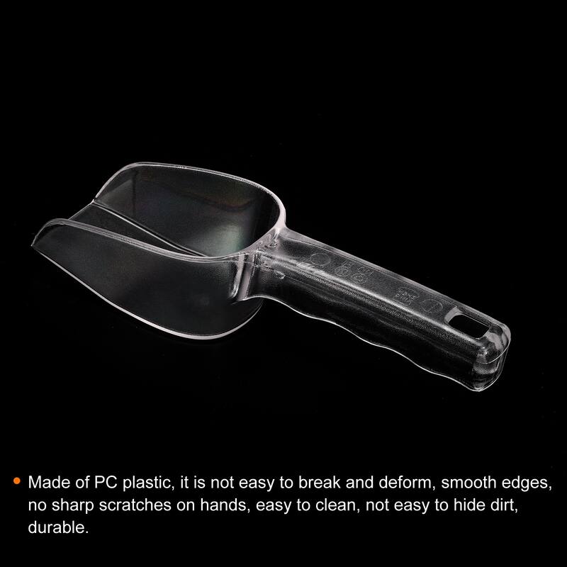 Ice Scoop, 8.27x1.97" Small Ice Maker Flour Cereal Sugar Handle Shovel - Clear