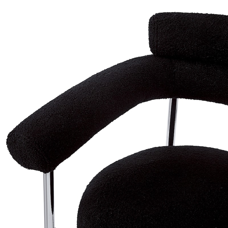 Fabric Upholstered Dining Chairs Set of 2, Lounge Armchairs with Backrest, Kitchen Side Chairs with Metal Legs