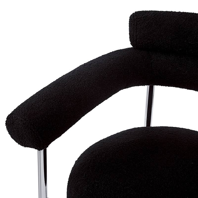 Naci Modern Fabric Arm Dining Chairs with Metal legs by Christopher Knight Home