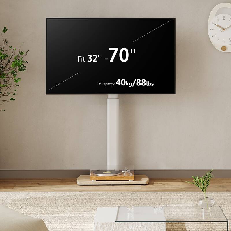 FITUEYES Sturdy Wood Base Floor Stand TV Mount for 32-70 inch TVs