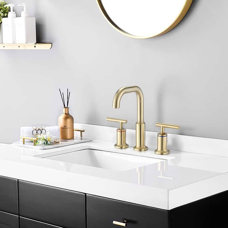 Widespread Double Handle Bathroom Faucet - Brushed Gold