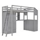 preview thumbnail 14 of 12, Pine Wood Loft Bed with Wardrobe, Desk, and Swappable Ladder - Twin Size