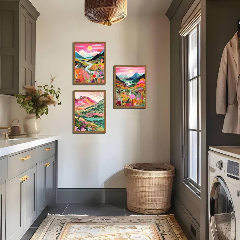 Abstract Watercolor Landscape Flower Wall Decor Paintings