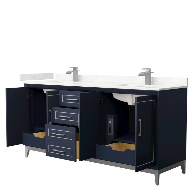 Marlena 72-inch Double Vanity, Quartz Top
