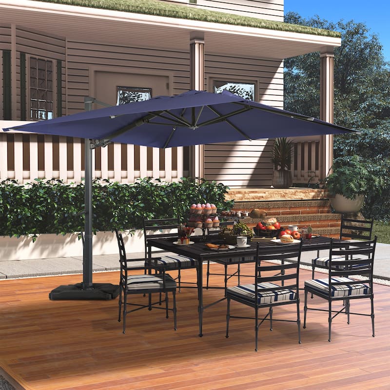 10Ft Cantilever Umbrella Rectangular Crank Market Umbrella