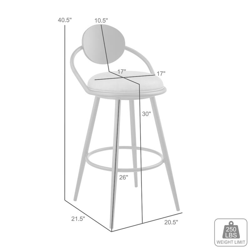Carny Swivel Barstool Chair, Black Iron, Wood Back, Black Faux Leather
