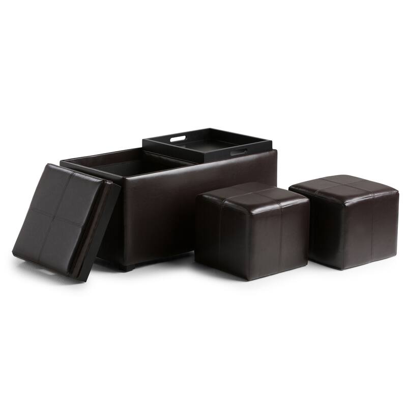 WYNDENHALL Franklin Upholstered 3-piece Ottoman Set