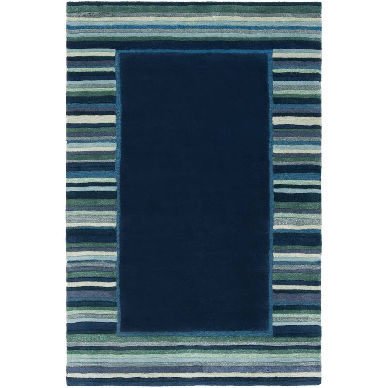 Martha Stewart by SAFAVIEH Striped Border Wool Rug - 4' x 6' - Wrought Iron