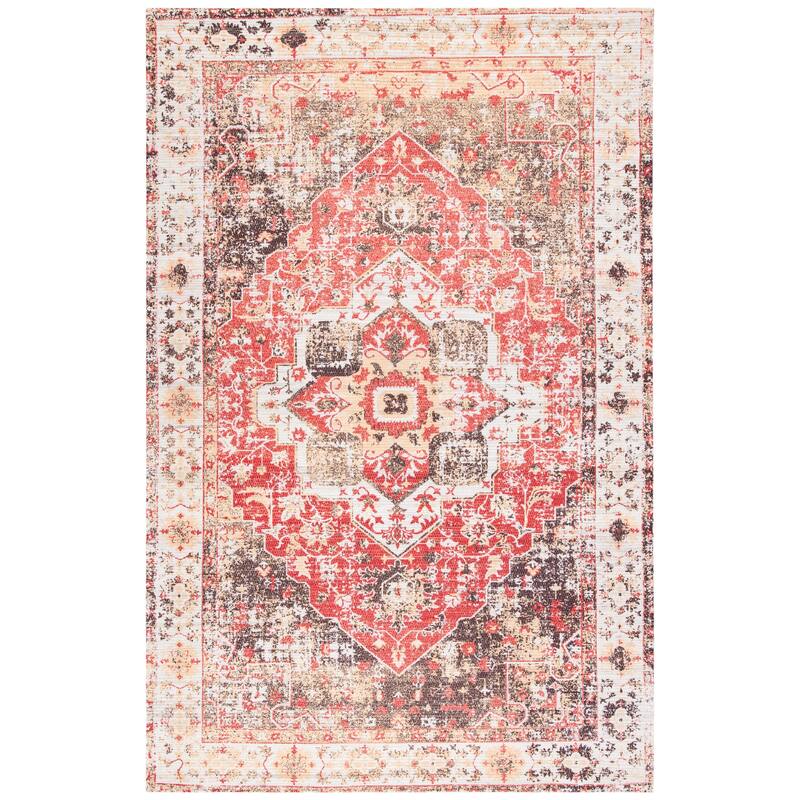 SAFAVIEH Handmade Saffron Karley Traditional Tribal Ivory/Rust Cotton Rug