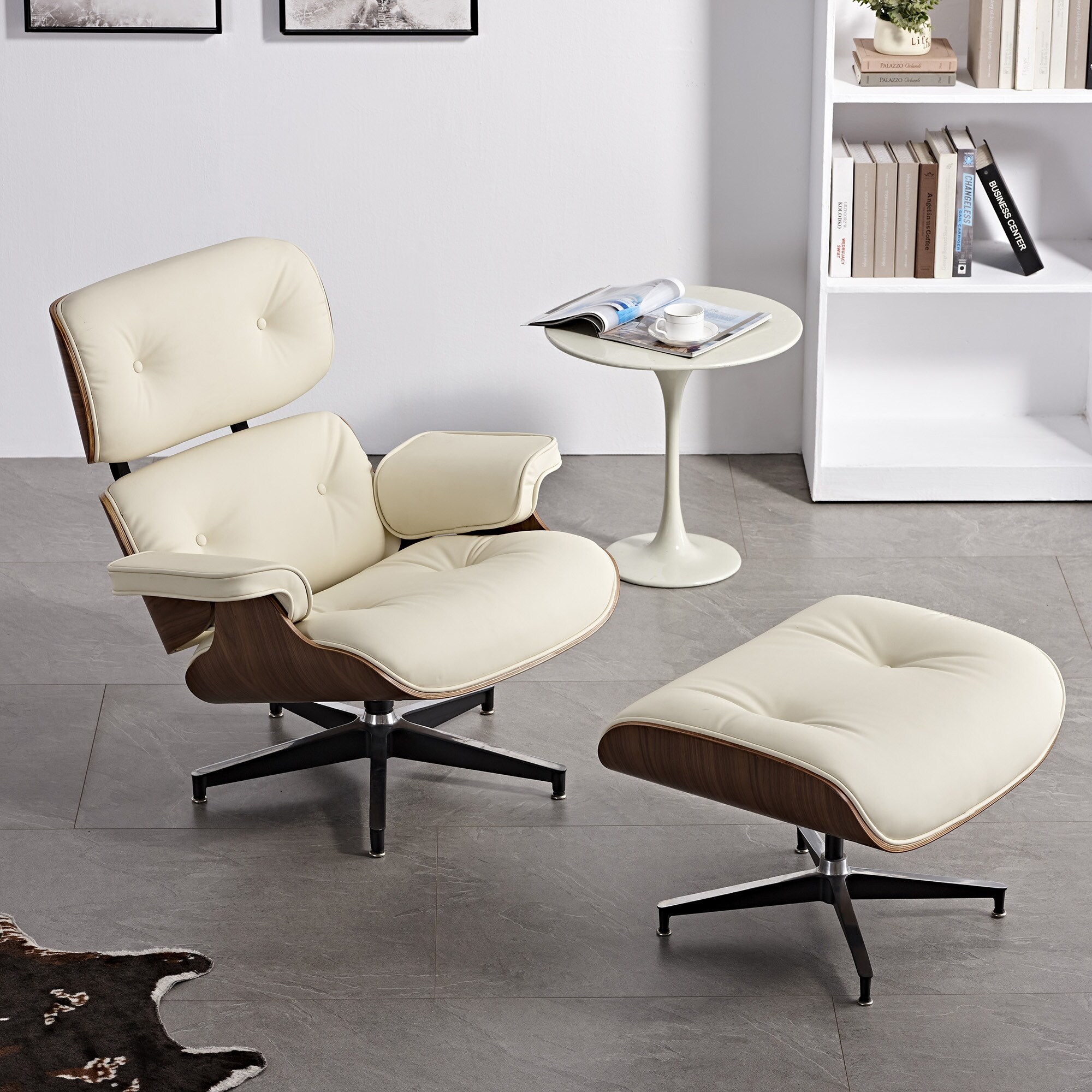 Mid century modern deals leather chair