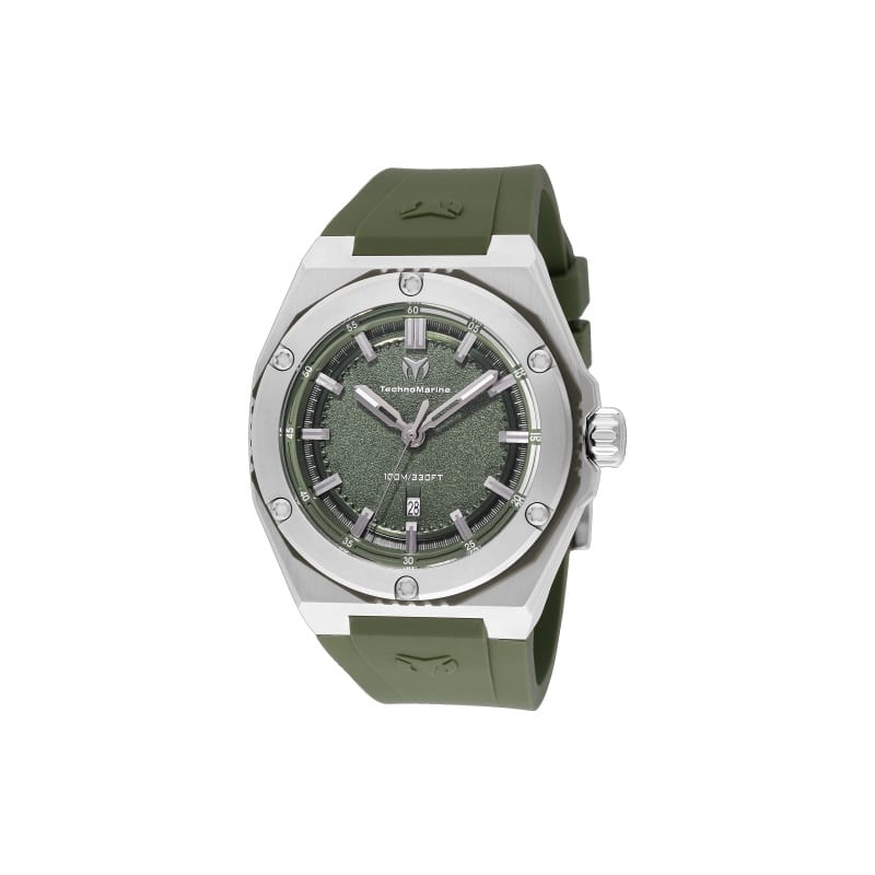 Technomarine Men's TM-416067 CORAL Quartz 3 Hand Olive Green Dial Watch