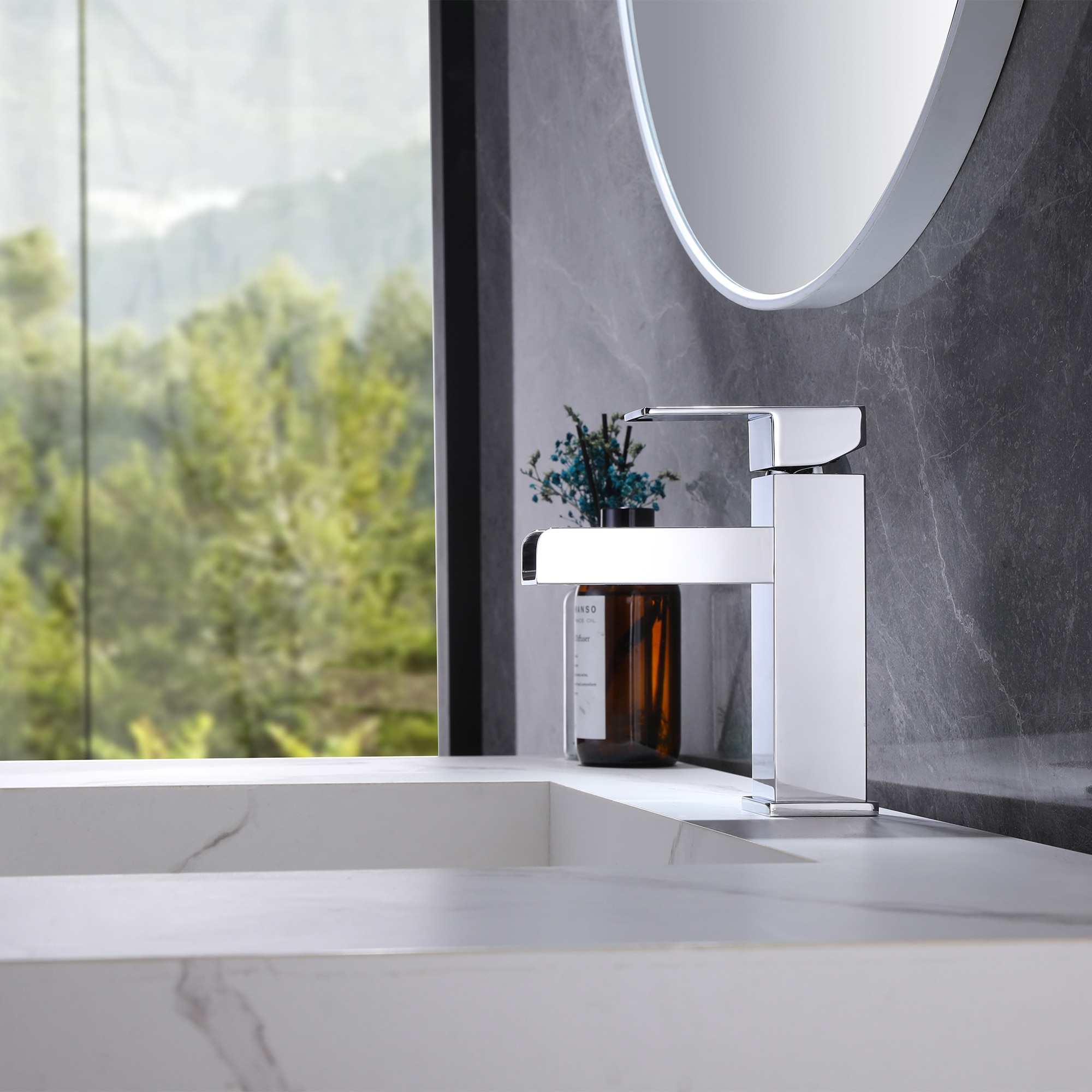 Rbrohant Single Handle Single Hole Bathroom Sink Faucet