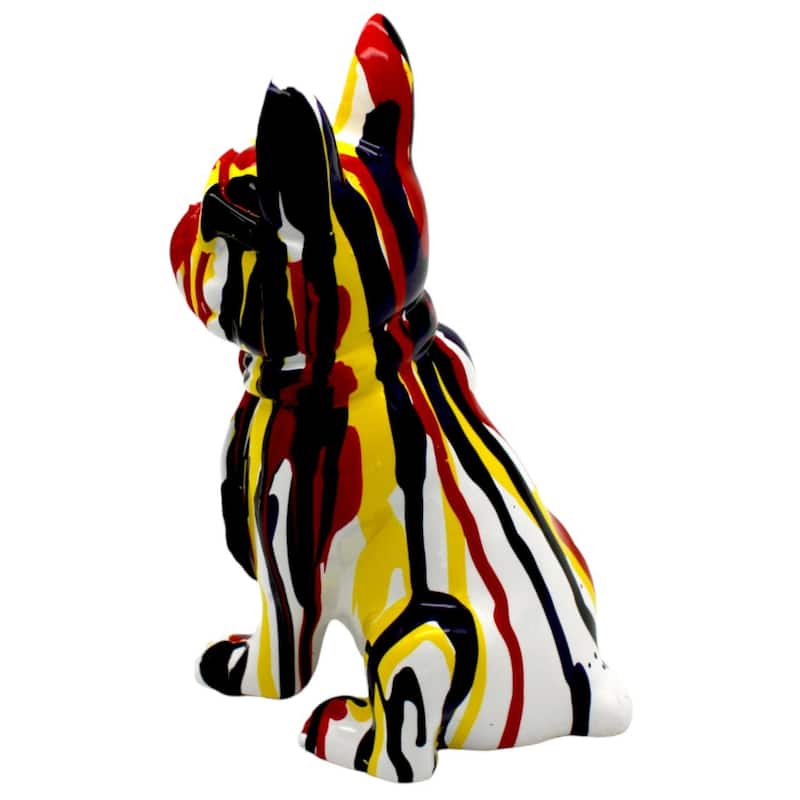 Interior Illusions Plus Red & Yellow Graffiti Dog with Glasses - 8" tall