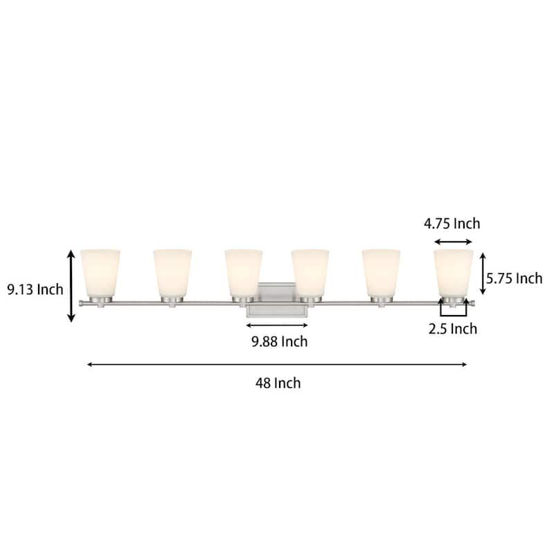 Acroma 6 - Light Steel Dimmable Vanity Light - 6-light