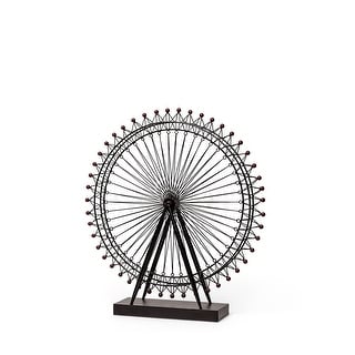 Mercana London Eye Black Metal Ferris Wheel Decorative Object - 25"W x 27"H x 3"D