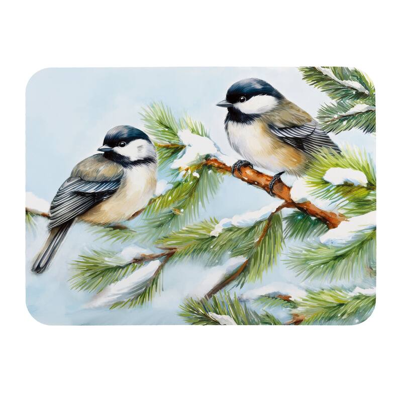 Holiday Chickadees Drying Mat - 20" x 15"