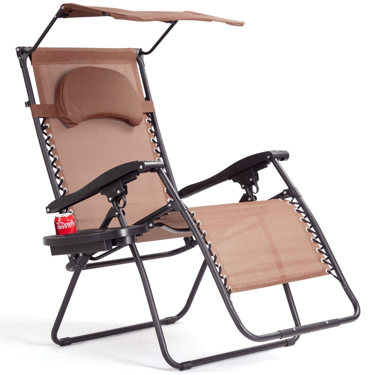 Reclining camping 2025 chair with canopy
