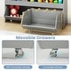 preview thumbnail 8 of 18, Costway Kids Toy Storage Organizer with 2 Movable Drawers Open Shelf - See Details