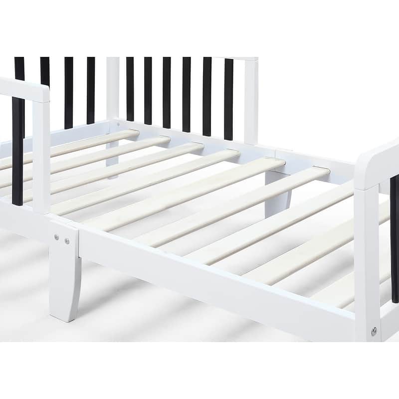Toddler Bed With Safety Rails, NonToxic Finishes, Low To Floor Design