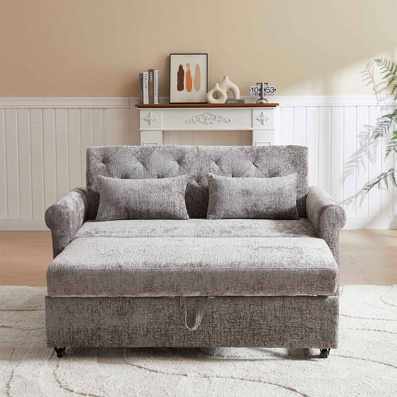 58.27 "cushioned sofa bed with adjustable backrest