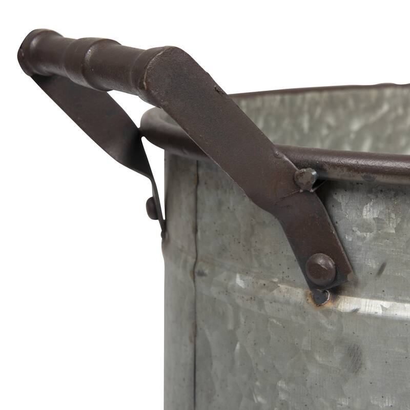 Metal Planter Pots on 4-Leg Stands and Handle