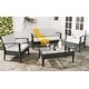 preview thumbnail 1 of 2, SAFAVIEH Outdoor Living Cushioned Brown Glass Top 4-piece Patio Set
