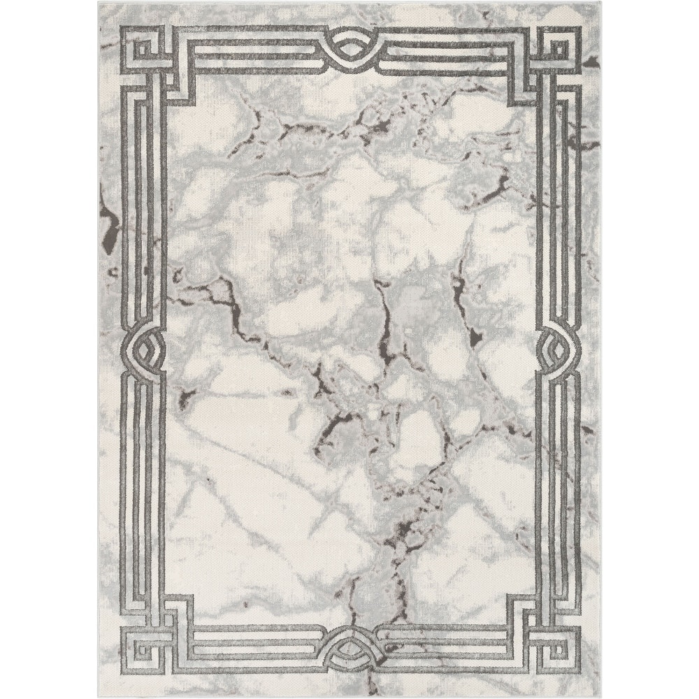 Well Woven Fairmont Huntington Retro Mosaic Marble Pattern Area Rug