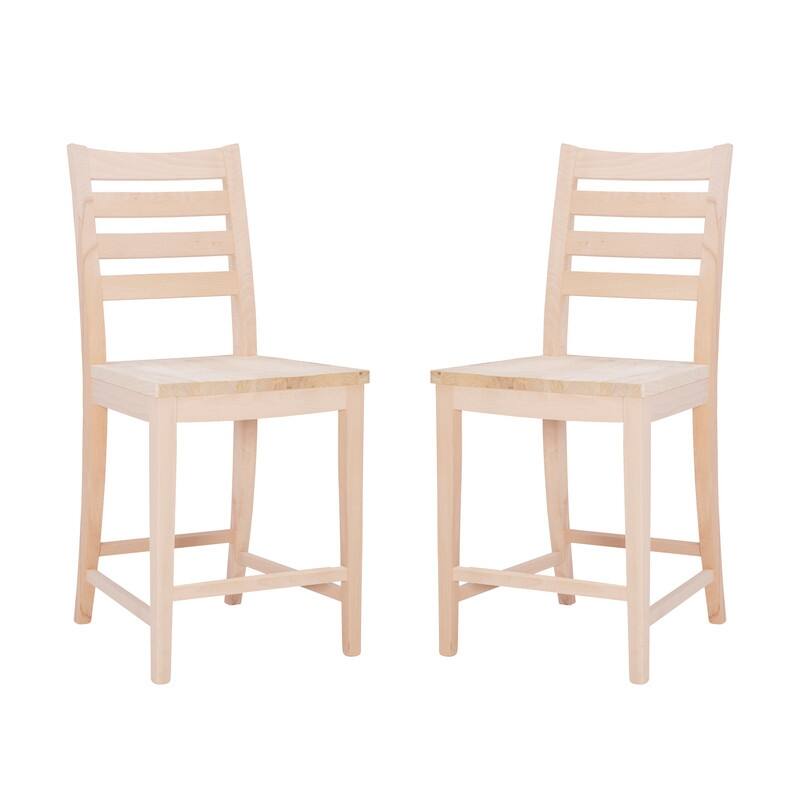 Linon Hetrick Unfinished Farmhouse Counter Stool (Set of 2)
