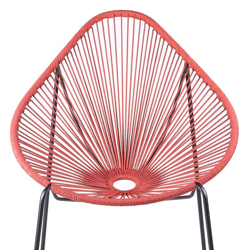 Acapulco Indoor Outdoor Steel Papasan Lounge Chair - Black