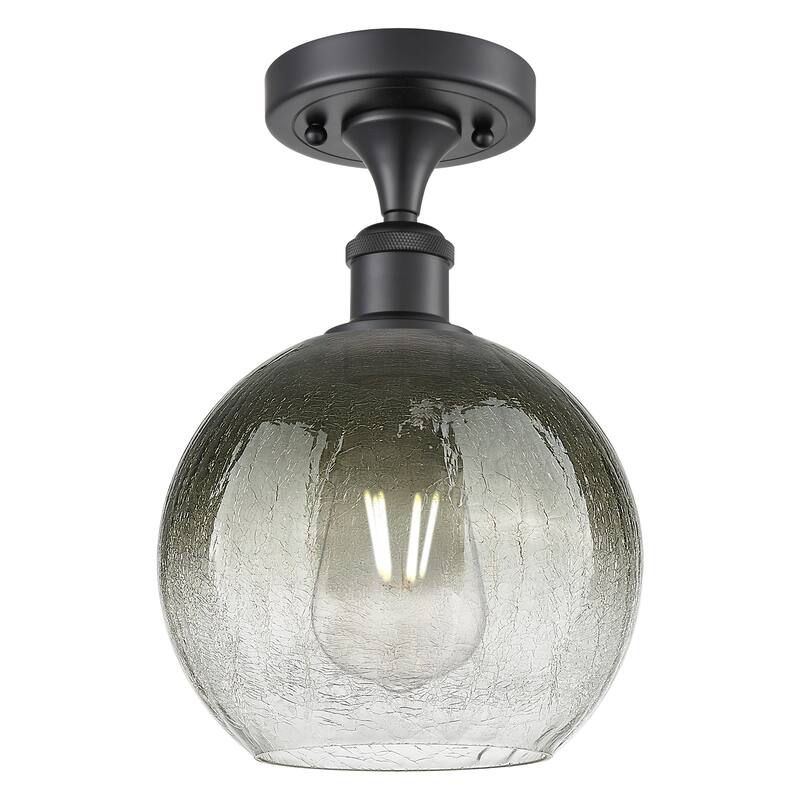 Innovations Lighting Endless Possibilities Ballston - Brookhaven Globe - 1 Light 8" Semi-Flush Mount - Slate/Matte Black