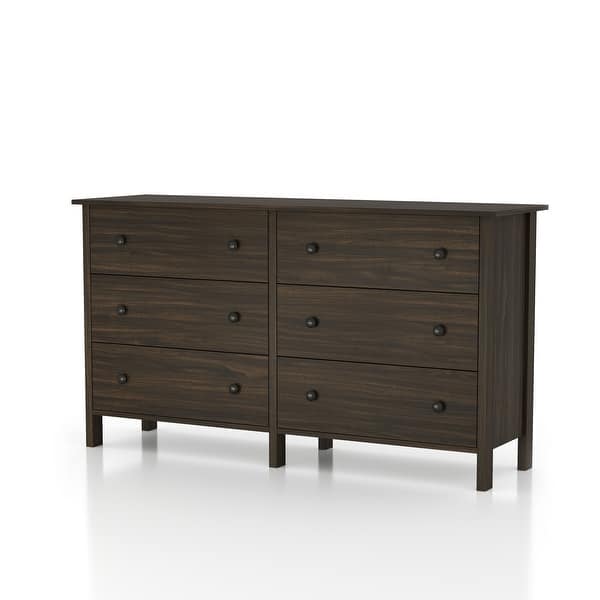Marcello Contemporary 56-inch Wide Dresser with 3 or 6 Drawers by Furniture of America - Wenge - 6-drawer Marcello Contemporary 56-inch Wide Dresser with 3 or 6 Drawers by Furniture of America - Wenge - 6-drawer