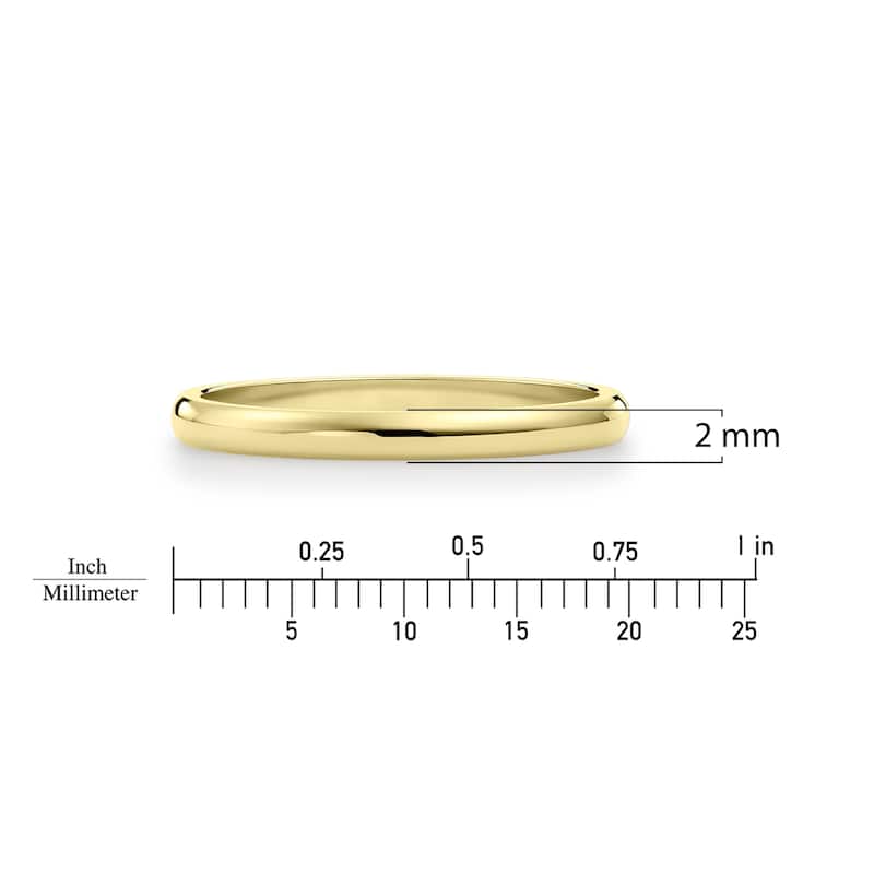Clover Yellow Gold High-Polish Classic Wedding Band 2-3mm
