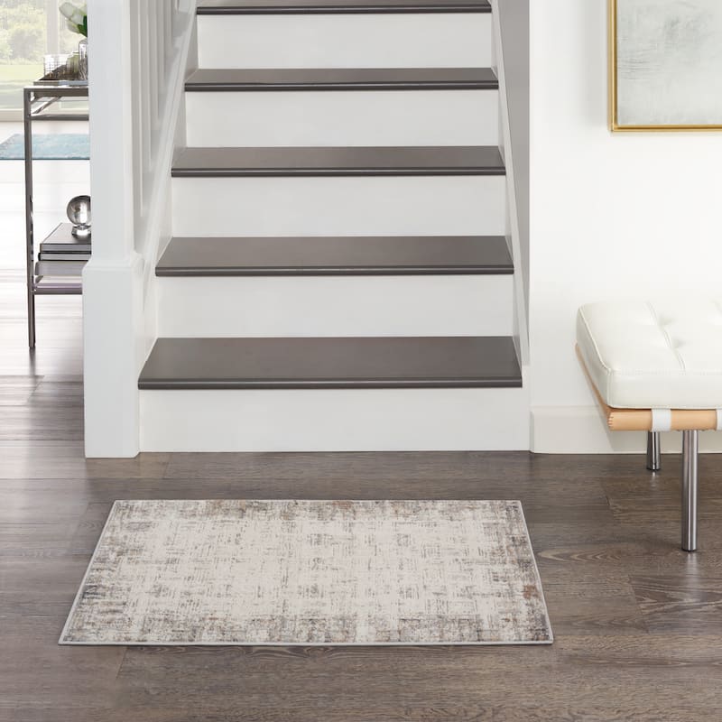 Nourison Elation Abstract Modern Ivory Grey Area Rug