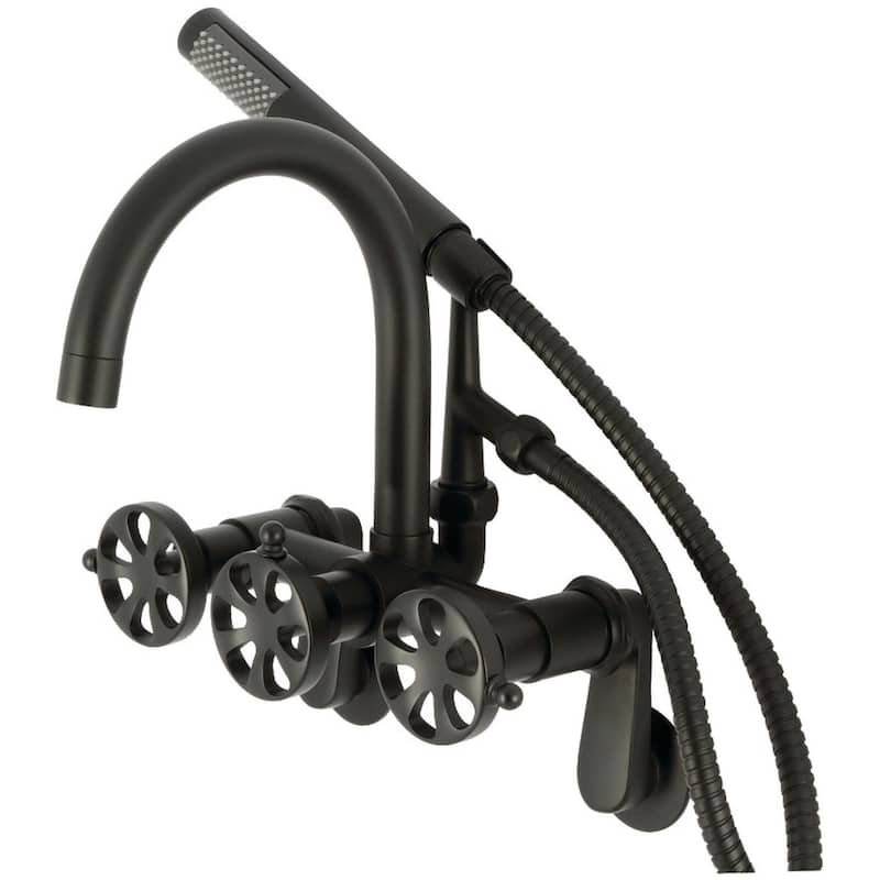 Kingston Brass AE815.RX Belknap Wall Mounted Tub Filler with Built-In - Matte Black